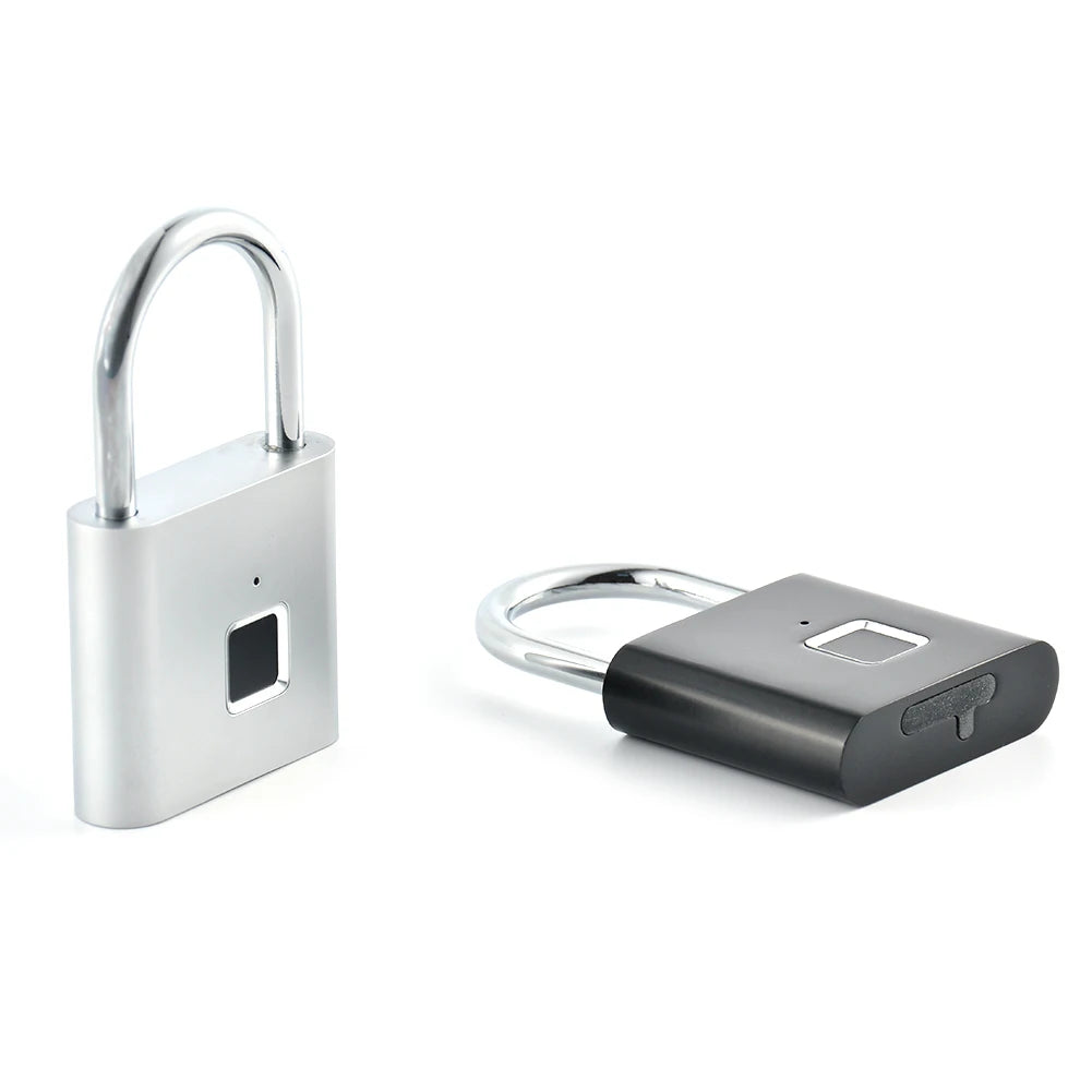 Electronic Semiconductor Fingerprint Lock Smart Door Lock Rechargeable Security Padlock for Dormitory Home