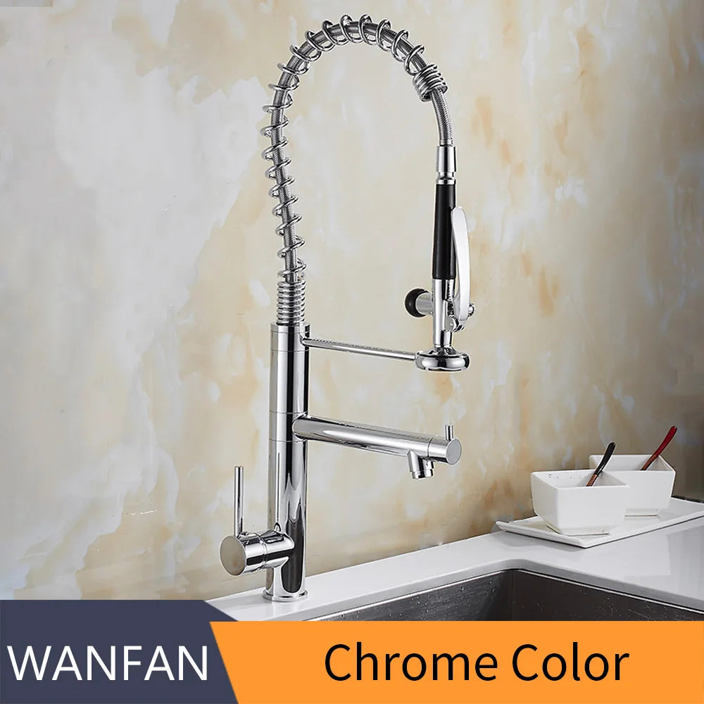 Kitchen Faucet Chrome Brass Tall kitchen faucet mixer Sink Faucet Pull Out Spray Single Handle Swivel Spout Mixer Taps MH-4829