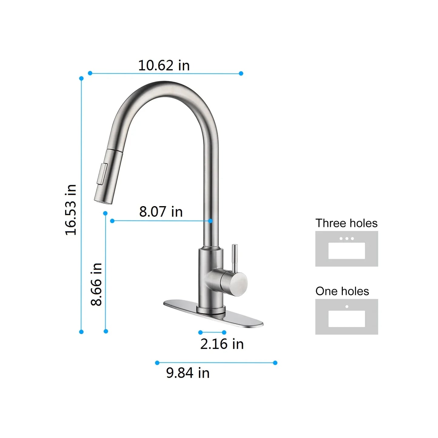 Touch Kitchen Faucet with Pull Down Sprayer-Brushed Nickel