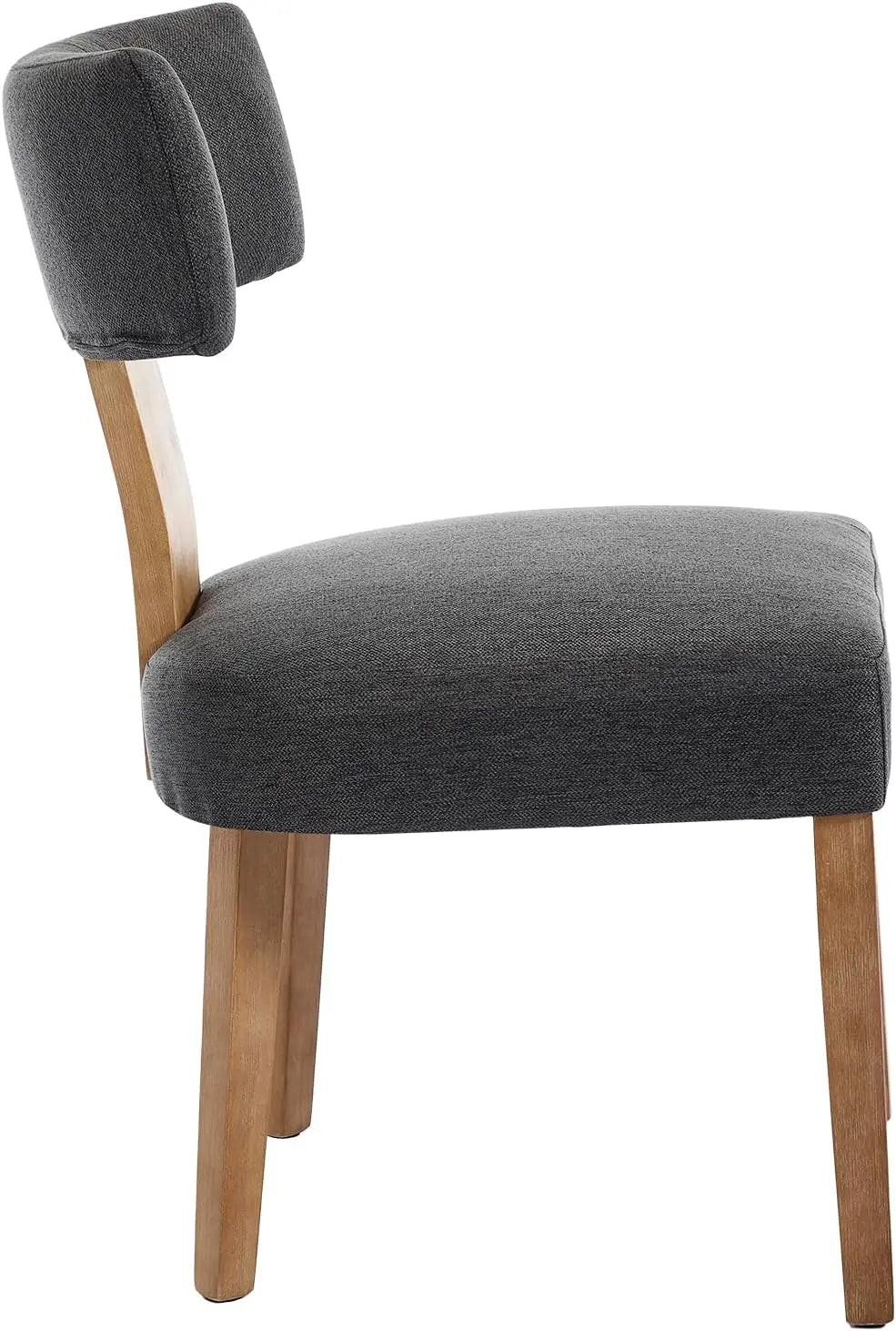 Modern Dining Chairs Set of 6, Farmhouse Linen Fabric Dining Room Chairs Modern Wood Chair for Living Room, Grey