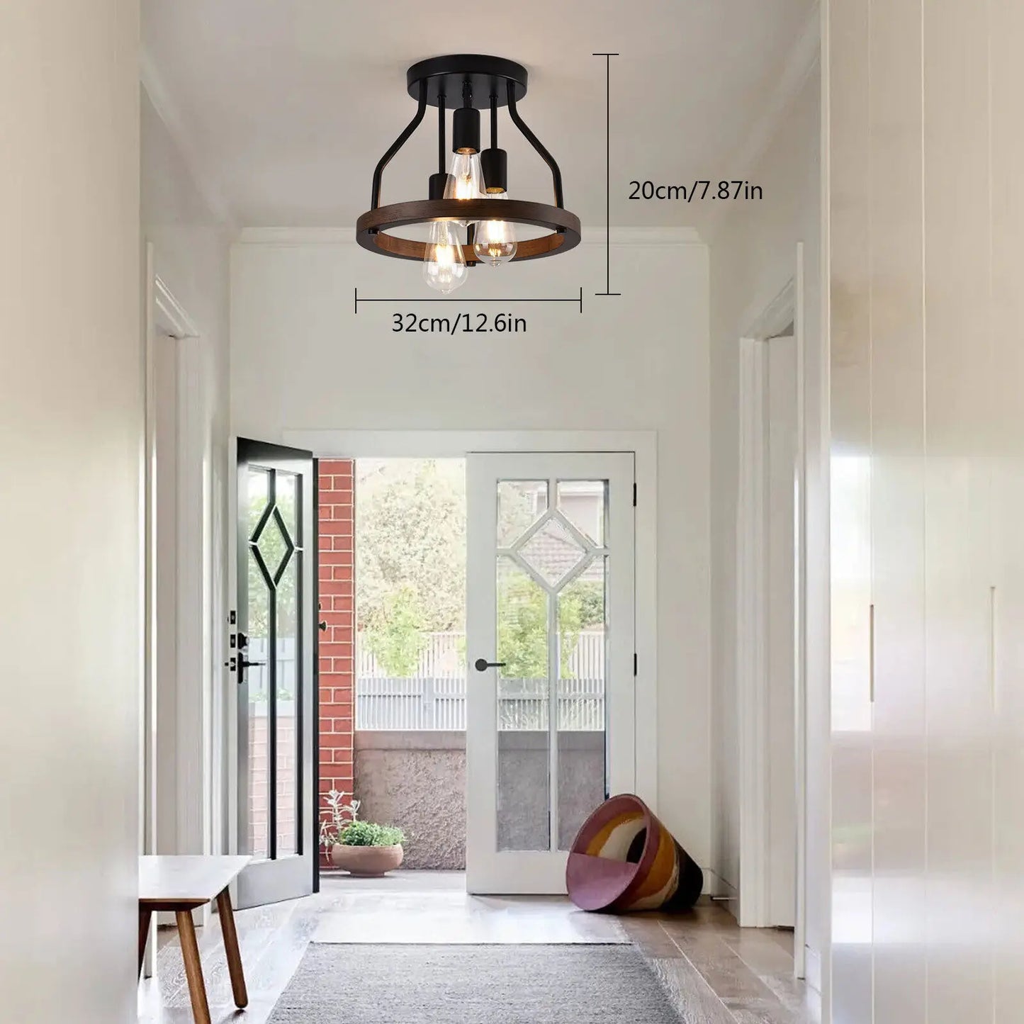 Retro Ceiling Light Farmhouse Hanging Lighting Bedrooms Pendant Lamp Chandelier