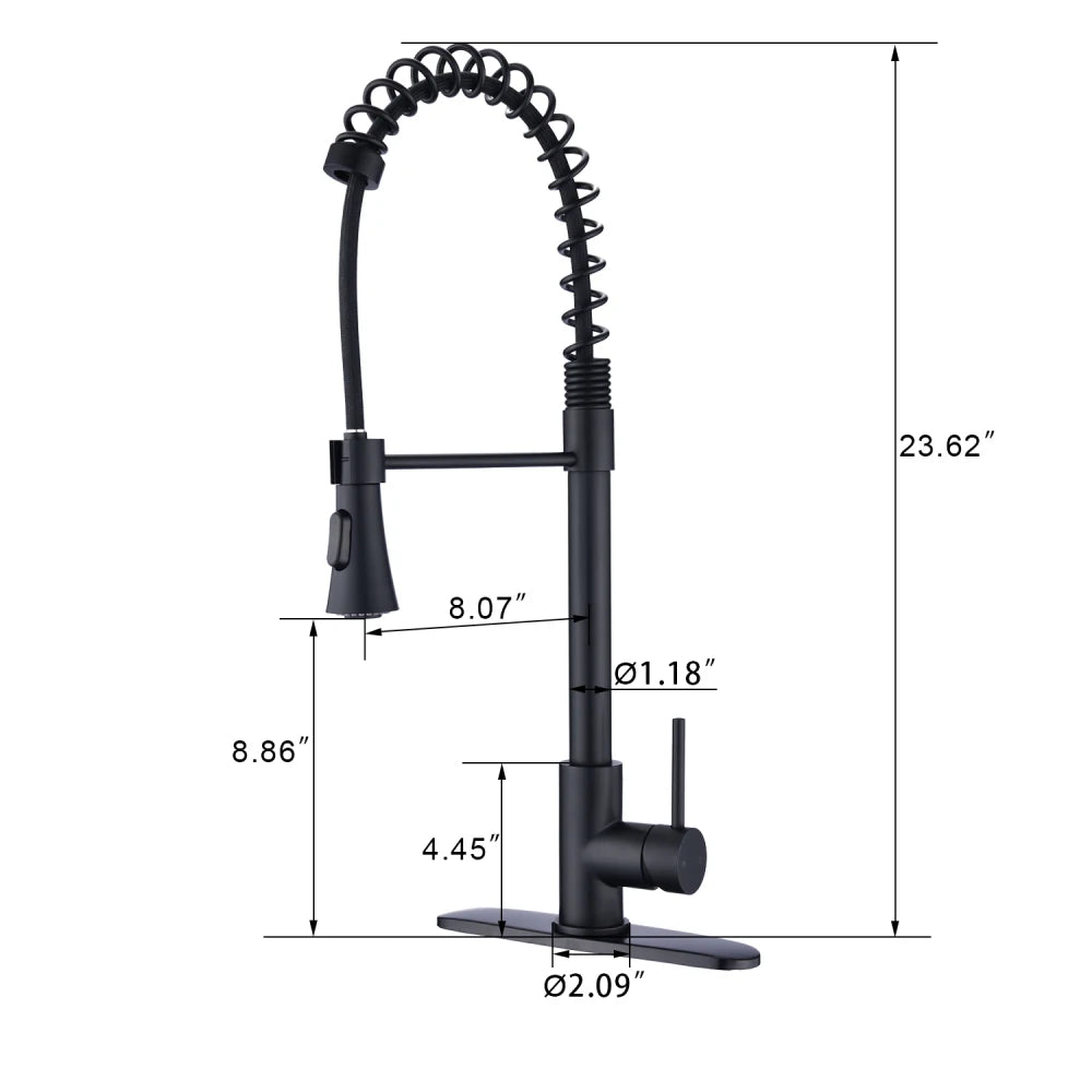 Commercial Modern Single Handle Spring High Arc Kitchen Faucet Brushed Nickel