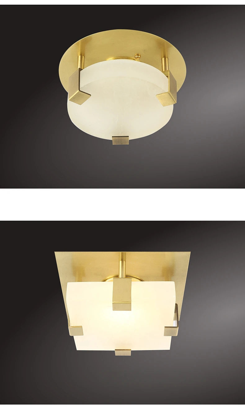 Luxury Postmodern Full Copper Marble Bedroom Ceiling Light Corridor Balcony Study Creative Entry Foyer Entrance Light