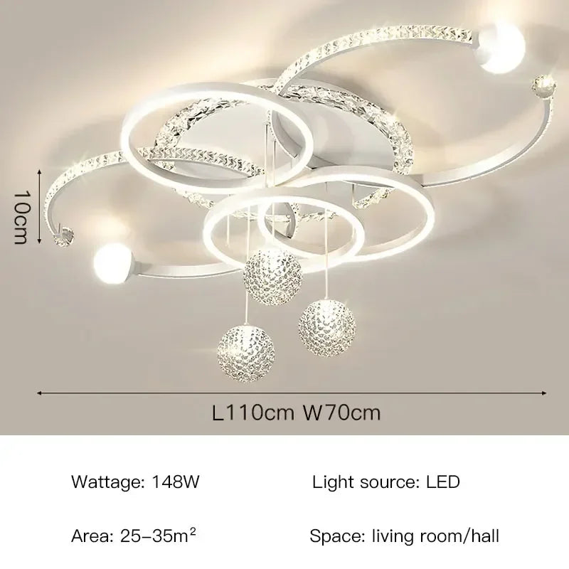 Starry sky Ceiling Chandelier Ordic Circle Living Room Led Pendant Light For Living Room Intelligent Ligjts Decoration Ceiling