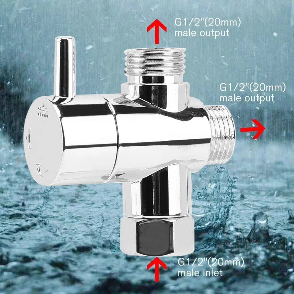 1-5Pcs Diversion Valve Tap Anti-scratch Shower Head Diverter Valve Corrosion Resistant 3-Way Shower Arm Diverter Bathroom Parts