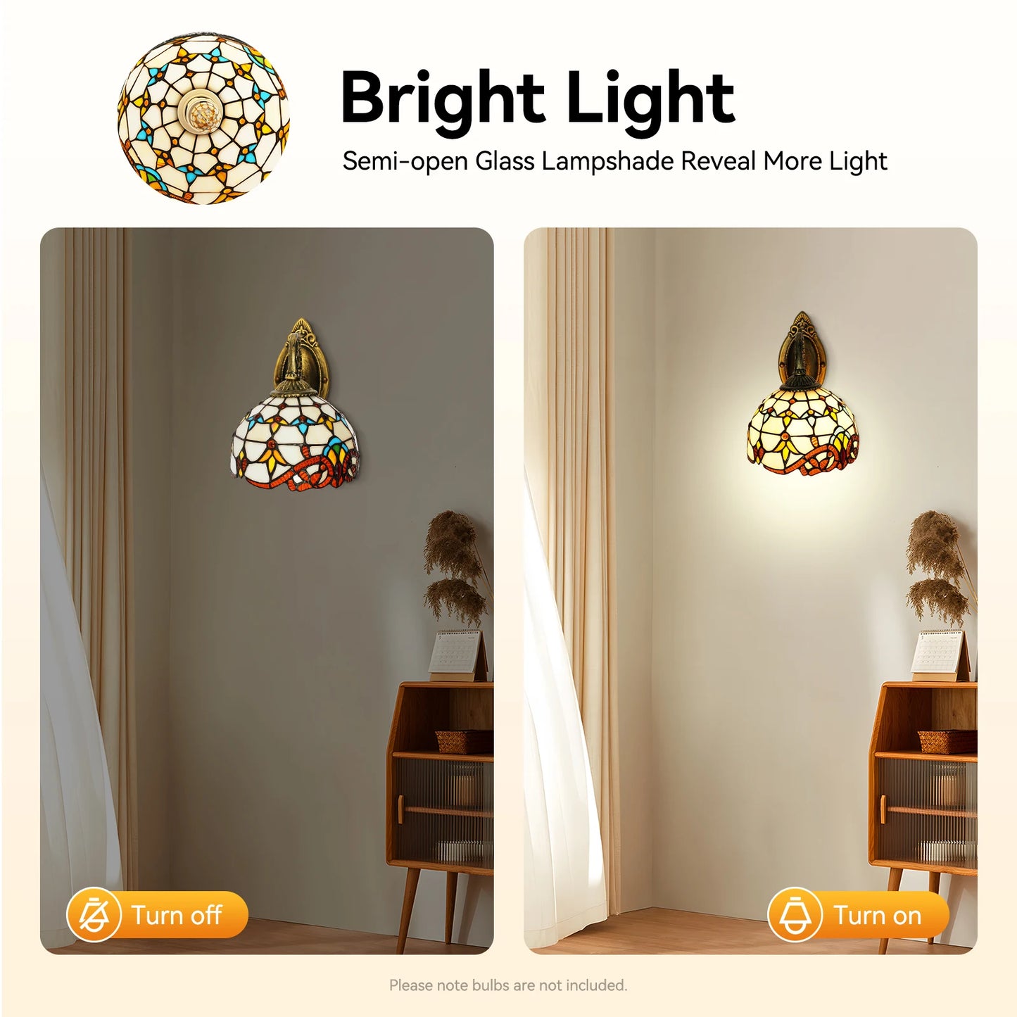 Golden Indoor Wall Lamp Baroque Victorian Glass Hardware 220V E27 Bulb Wall Mount for Home