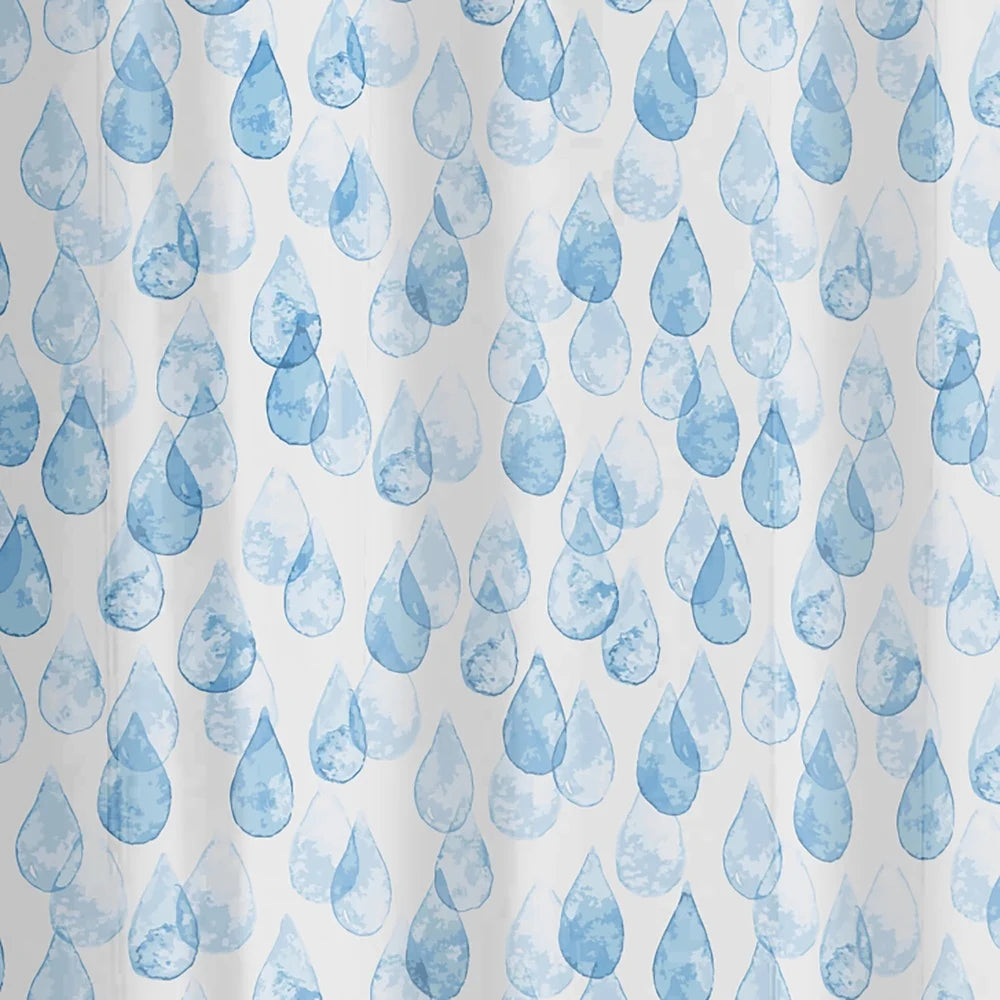 Eco-friendly Waterproof Shower Curtain Set 13 Pieces Recycled PEVA with 12 Roller Hooks Odor-free Chloride-free Easy Clean