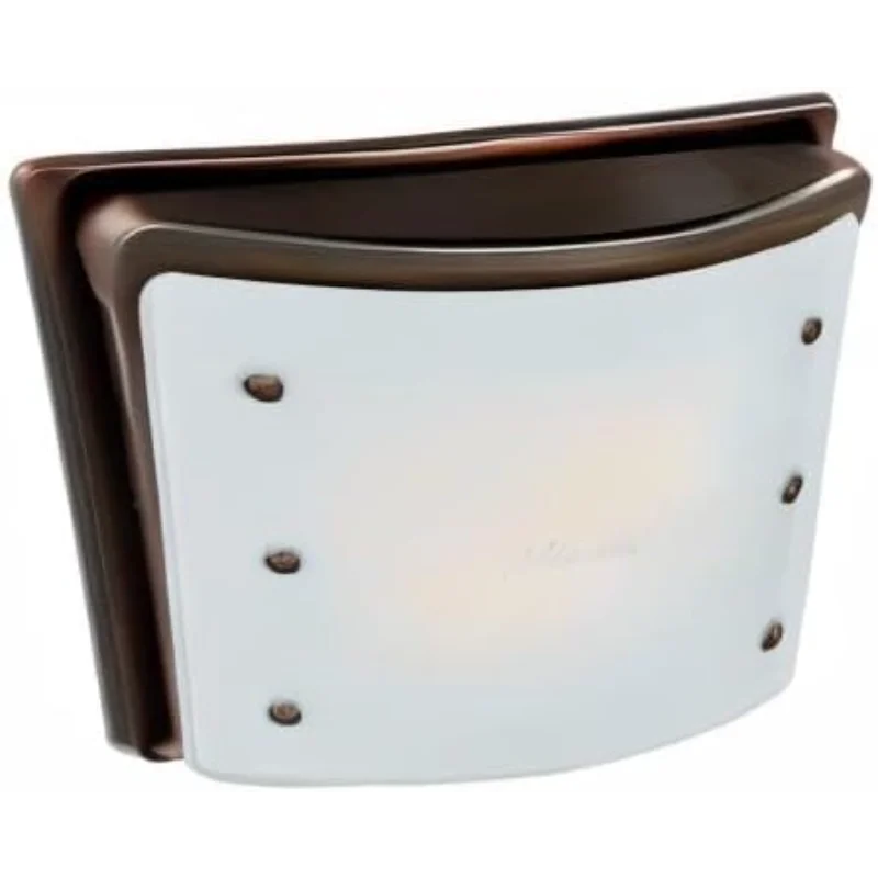 Hunter 90065z Ellipse Decorative Bathroom Ventilation Exhaust Fan with Light and Night-Light, Matte Opal Glass, Imperial Bronze