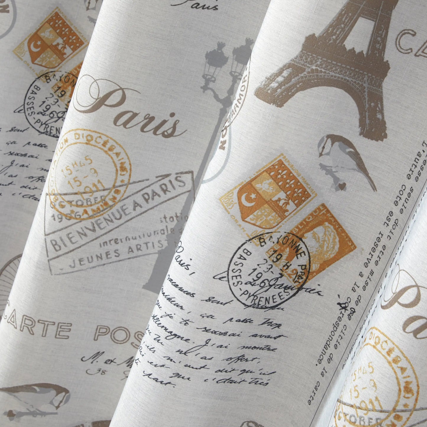Contemporary Gray Paris Geometric Polyester Shower Curtain Set, 70 in x 72 in, shower curtain