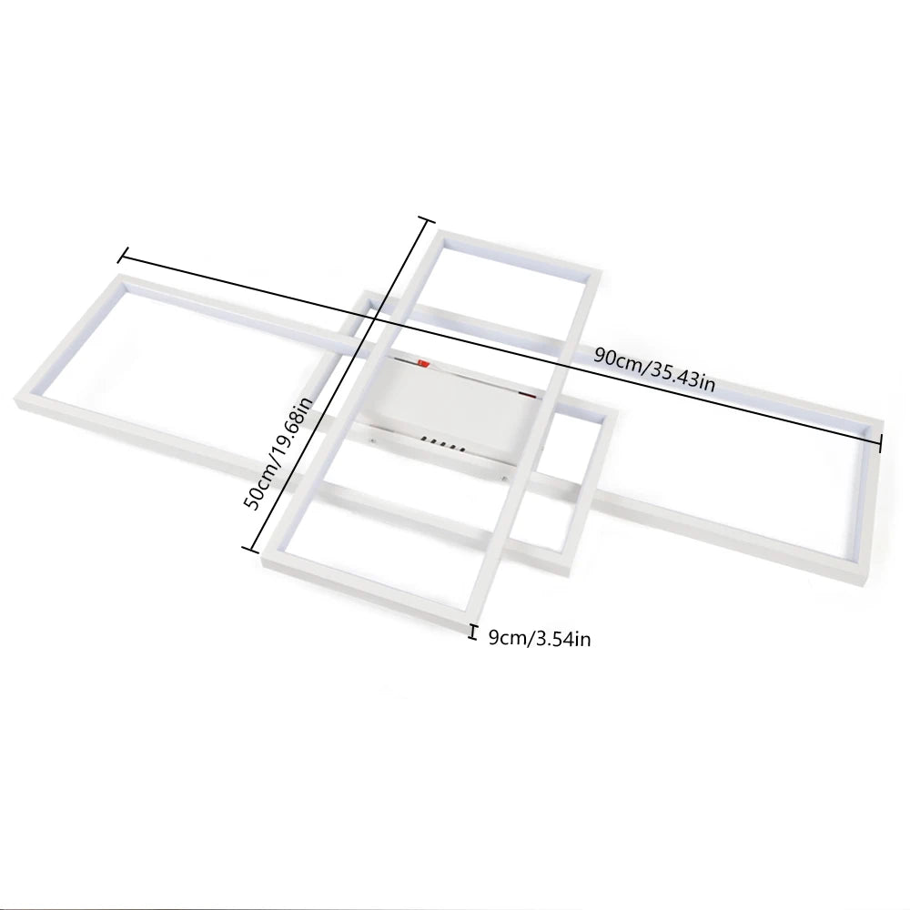 Modern Rectangle LED Ceiling Lights White Acrylic Indoors Ceiling Mount Lamp Living Room Bedroom Home Lighting Fixture