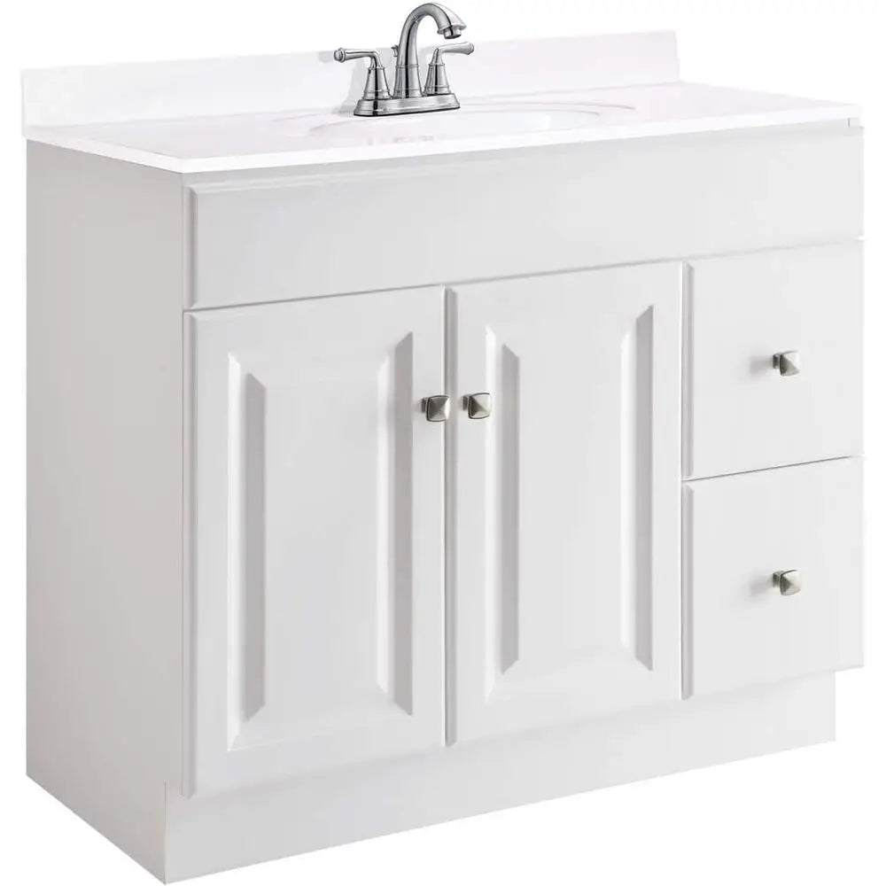 Ready to Assemble Bathroom Vanity Solid Wood 36 Inch Moisture Resistant Ideal Toiletries Fully Assembled Simplified Installation