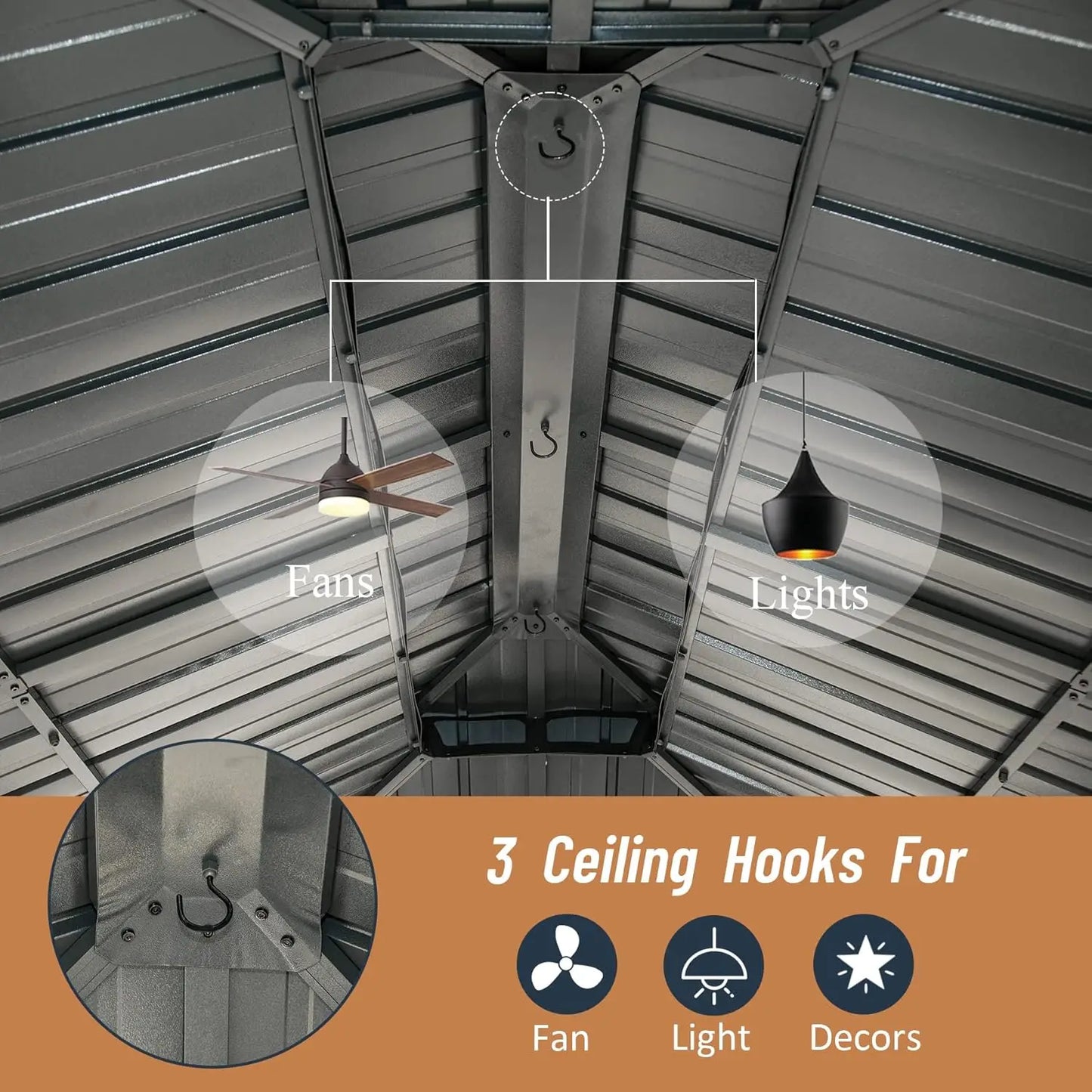 10' X 12' Hardtop Gazebo, Aluminum Metal Gazebo with Galvanized Steel Double Roof Canopy, Curtain and Netting, Backyard, Deck