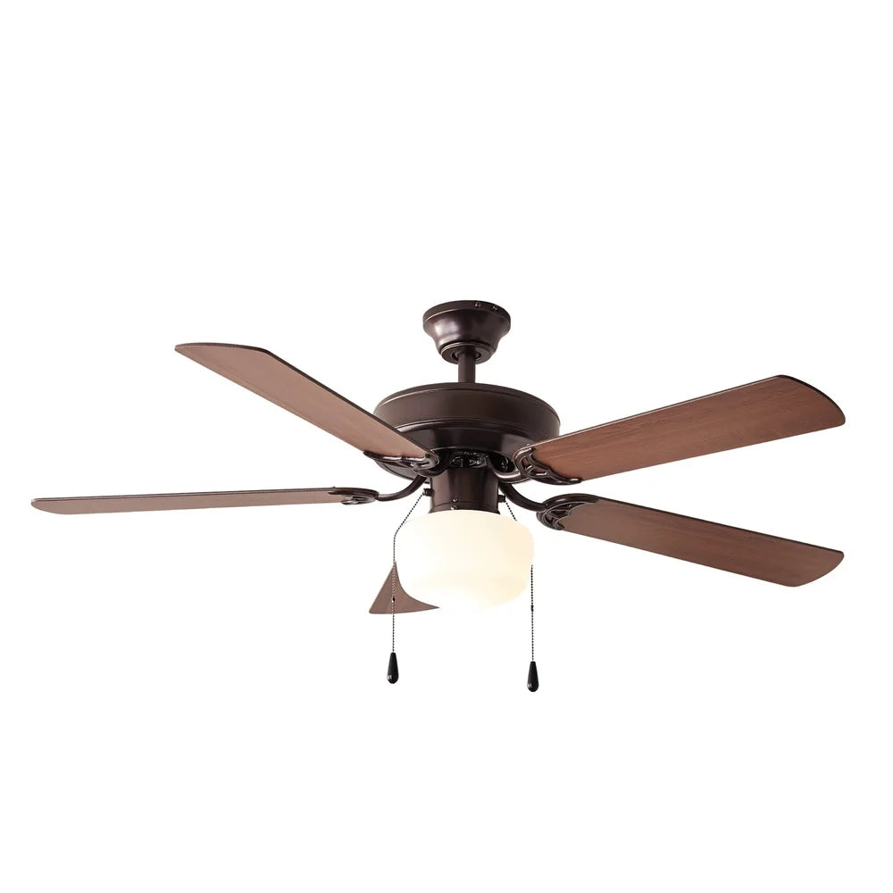 52 Inch Ceiling Fan with Light Kit 5 Reversible Blades Quiet Motor Indoor Use Multi Mount Options Bedrooms Living Rooms