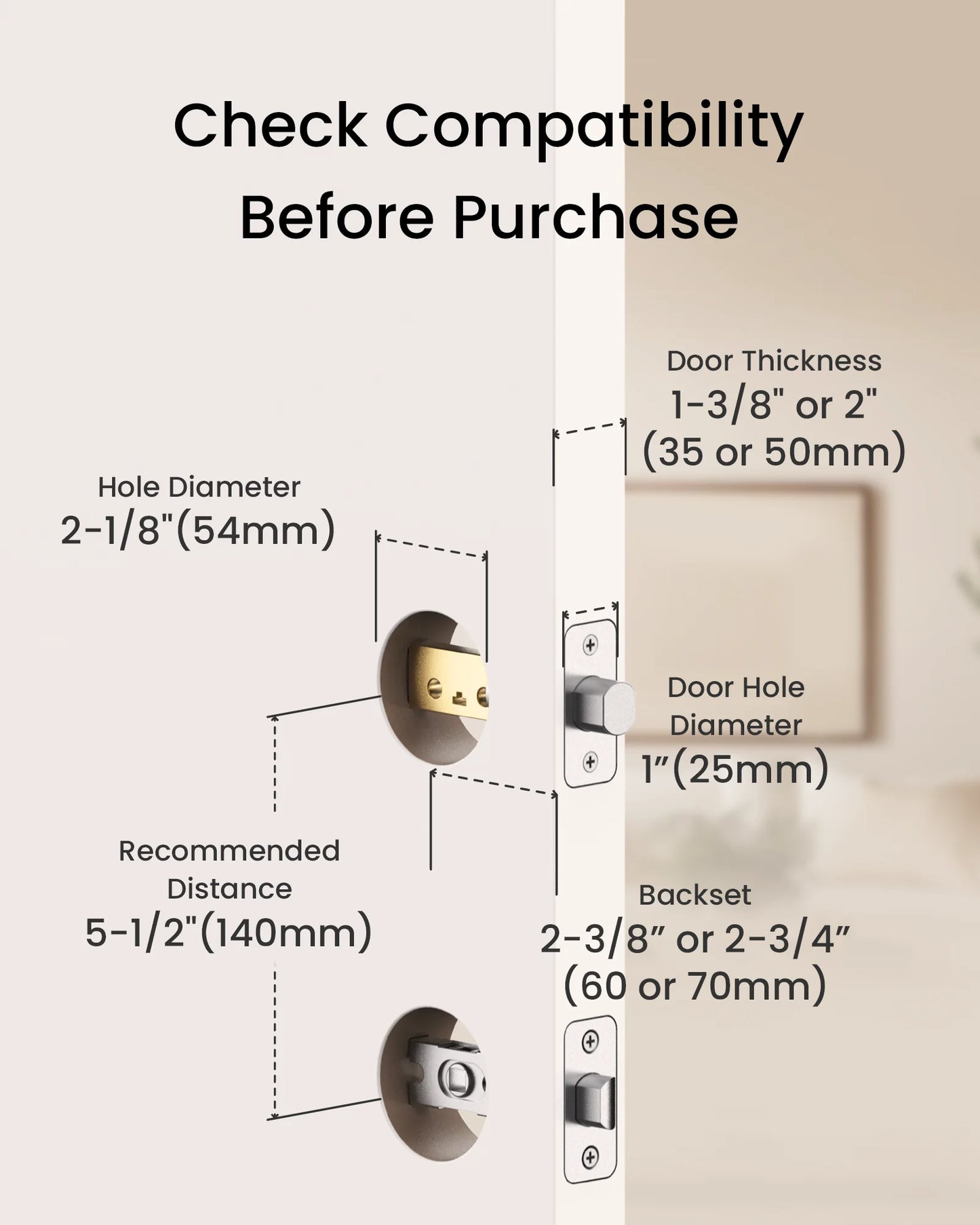 DESLOC Keyless Entry Door Lock with Display, Keypad Deadbolt, Auto Lock, 100 PIN Codes, Passage Mode, 1-Year Battery Life