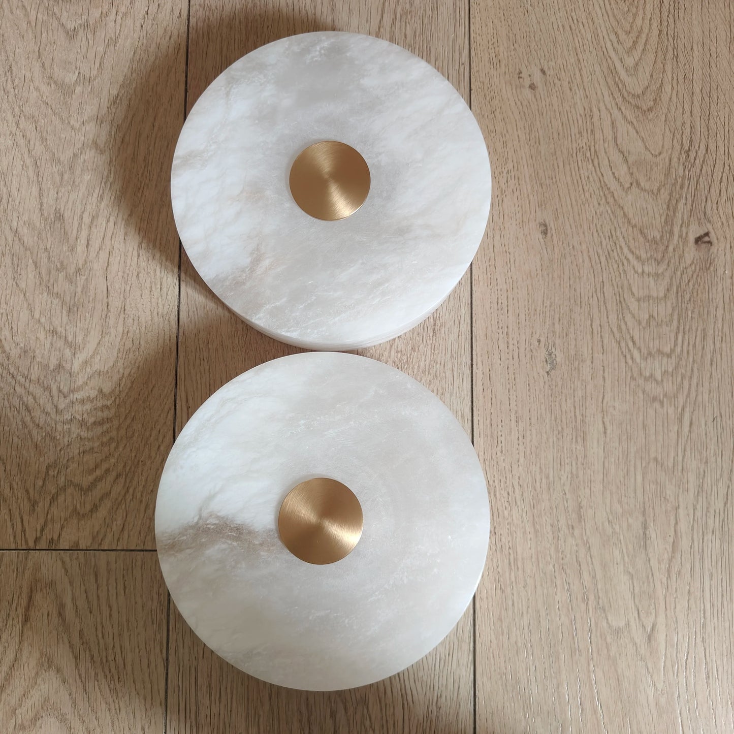 Modern Simple LED Natural Marble Ceiling Lamp Living Room Bedroom Corridor Circular Ultra-thin All-copper Wall Lamp Indoor Decor