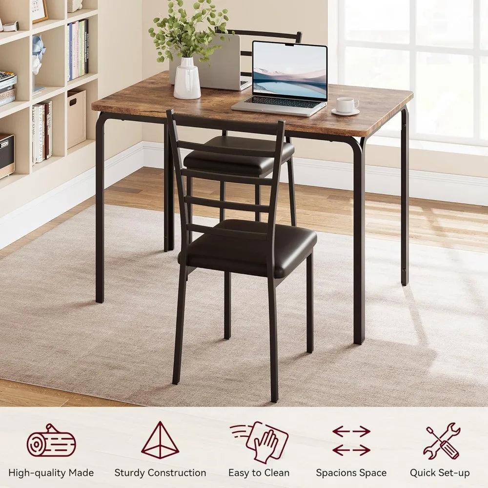 5-piece Kitchen Dining Table and Chair Set, Suitable for Small Spaces, 4-piece Indoor Modern Dining Table Set