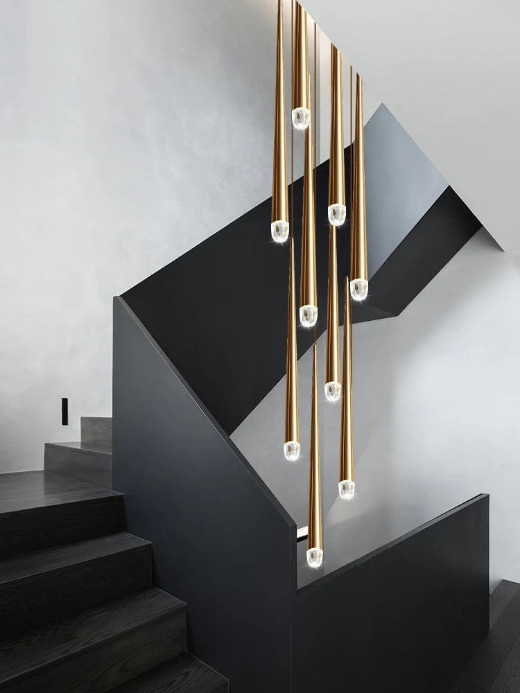 Light Sitting Room Villa Staircase Chandelier Chandelier Luxury Crystal High Ceiling Chandelier Pendants For Stair Case.