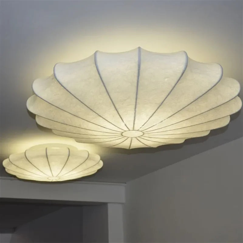 Nordic Silk Pendant lamp Wabi Sabi Cream Style Pendant light for Dining Room Living Room Beautiful Flower Hang lamp