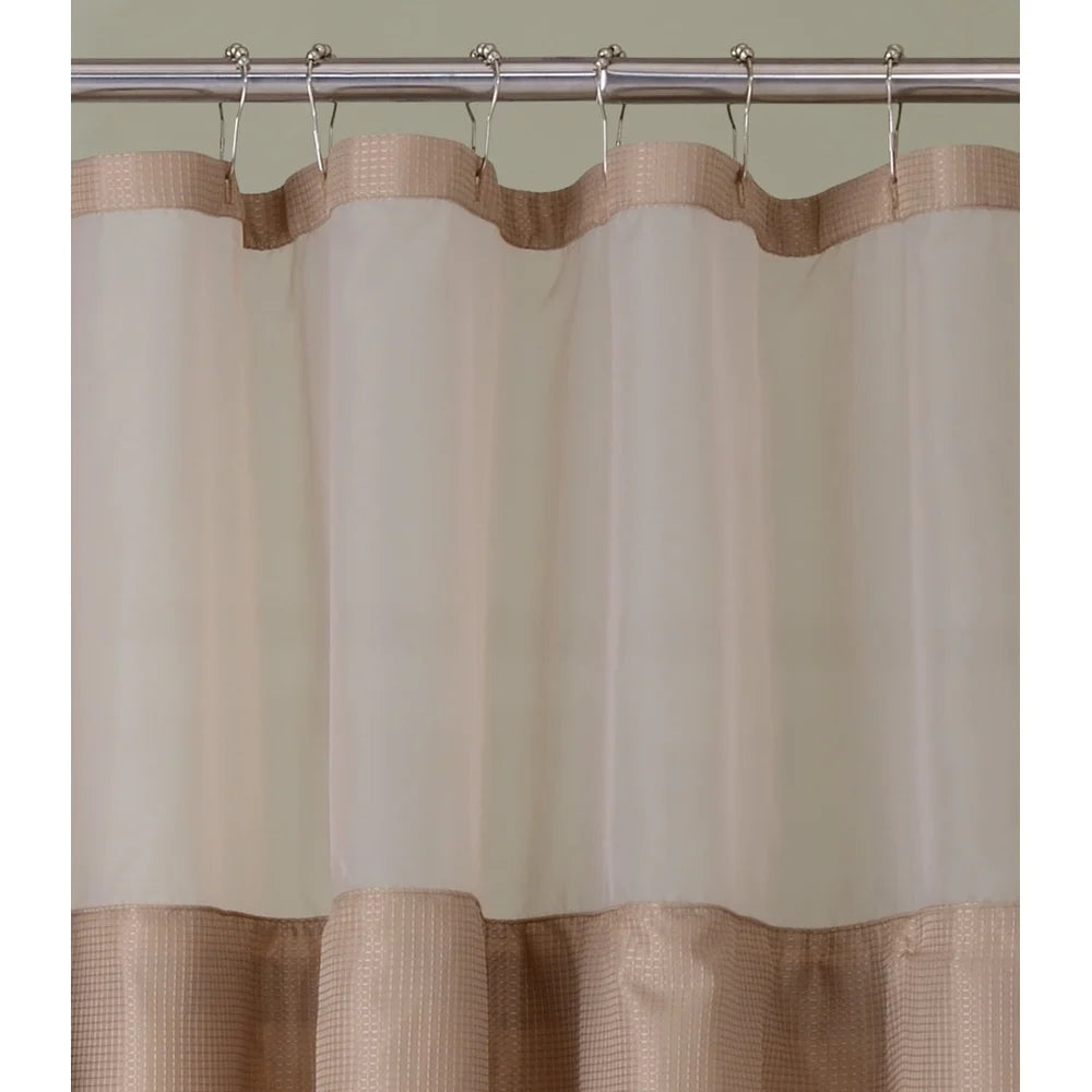 Complete 2 in 1 Waffle Weave Waterproof Shower Curtain with Detachable Liner Heavyweight Fabric Hotel Style Bathroom Decor 72x72