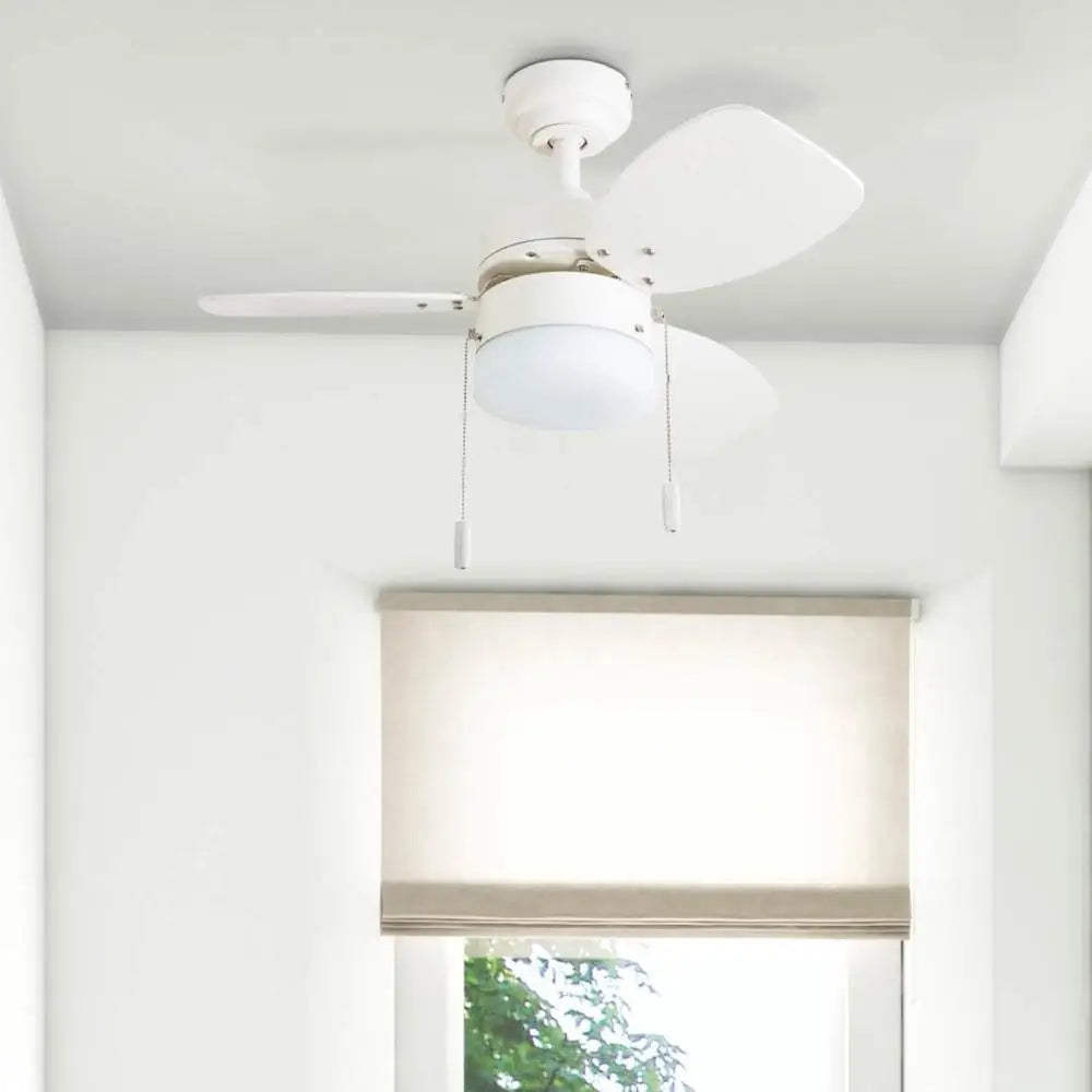 30 Inch Indoor Ceiling Fan Light 3 Blades Quiet Reversible Airflow Space Saving Dimmable Dual Mount Remote Compatible