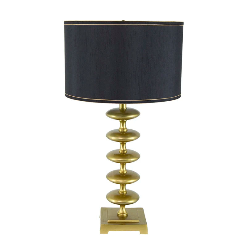 Aluminum Assembly Assembly required Drum Drum shade Fabric Lamp Required Shade Table 16x16x29.8 Gold and Black Table Lamp with C