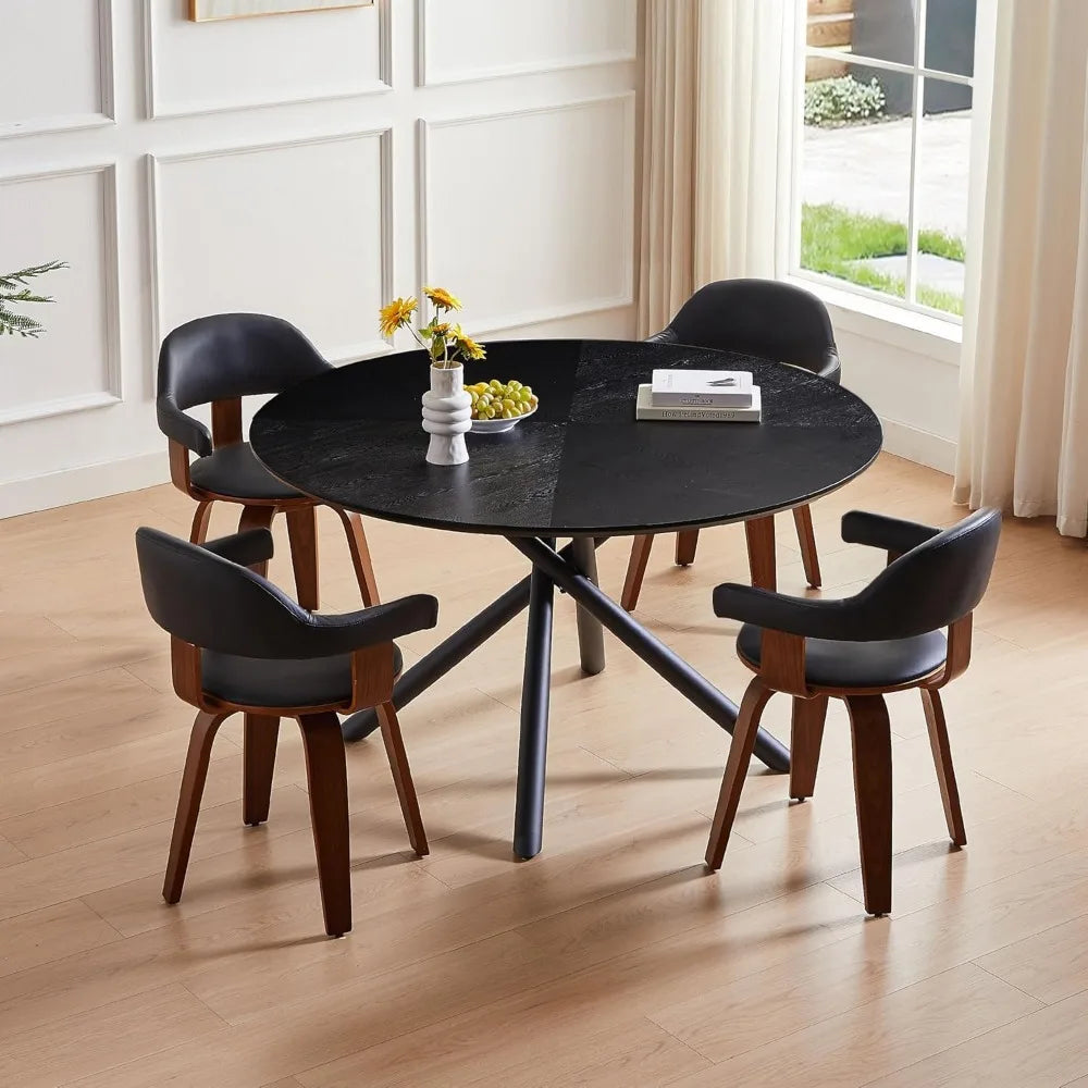 47.25" Round Dining Table, Farmhouse Kitchen Table for 4-6 People Dining Room Table Cofee Table for Kitchen