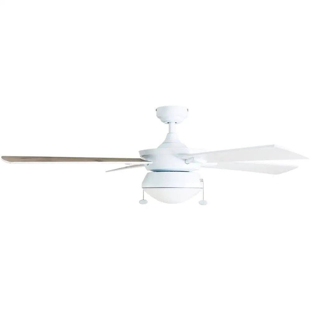 52 Inch Indoor Outdoor Ceiling Fan 4 Blades Light Kit Pull Chains Reversible Motor Quiet Energy Efficient Patio Porch Garage