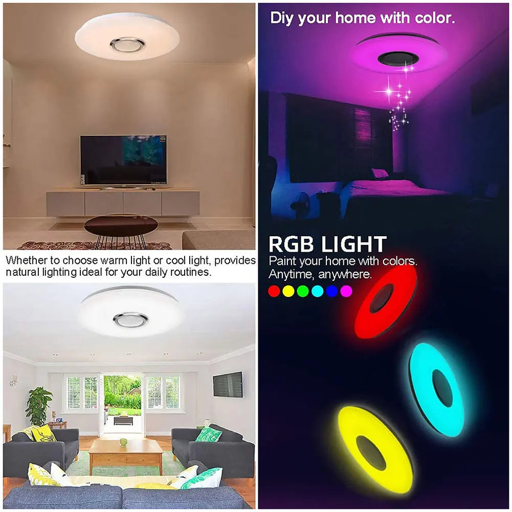 Modern Ceiling Lamp Dimmable RGB LED Ceiling Light APP Control Bluetooth-compatible Intelligent LED Lamp for Bedroom Living Room