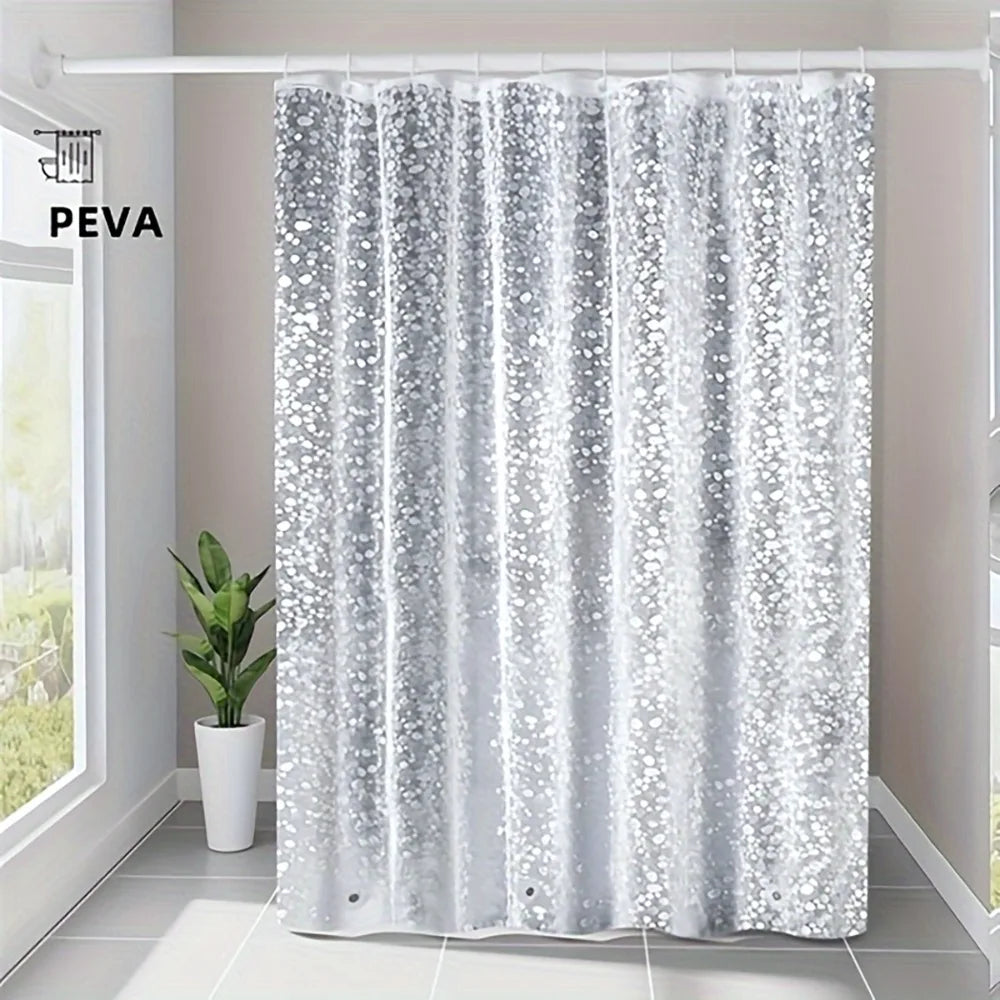 3D Pebble Pattern Shower Curtain Liner – Heavy-Duty PEVA Material with Magnets, 71x71 Inches, Perfect for Shower Stalls
