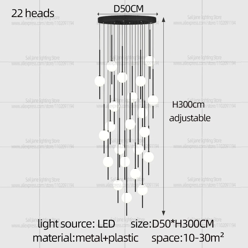 Modern LED Pendant Light For Home Decoration Living Room Lighting Minimalist Luster Dining Table Hanging Staircase Chandelier