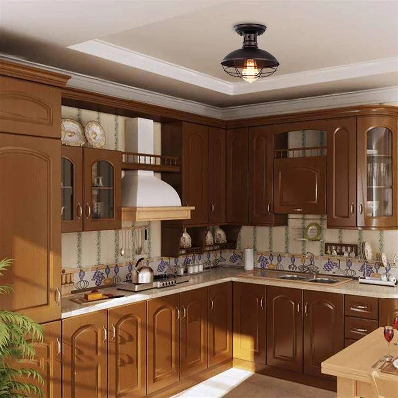 American Retro Industrial Ceiling Light Iron Foyer Corridor 조명 Bedroom Ceiling Lamp Stair Corridor Balcony lampara techo