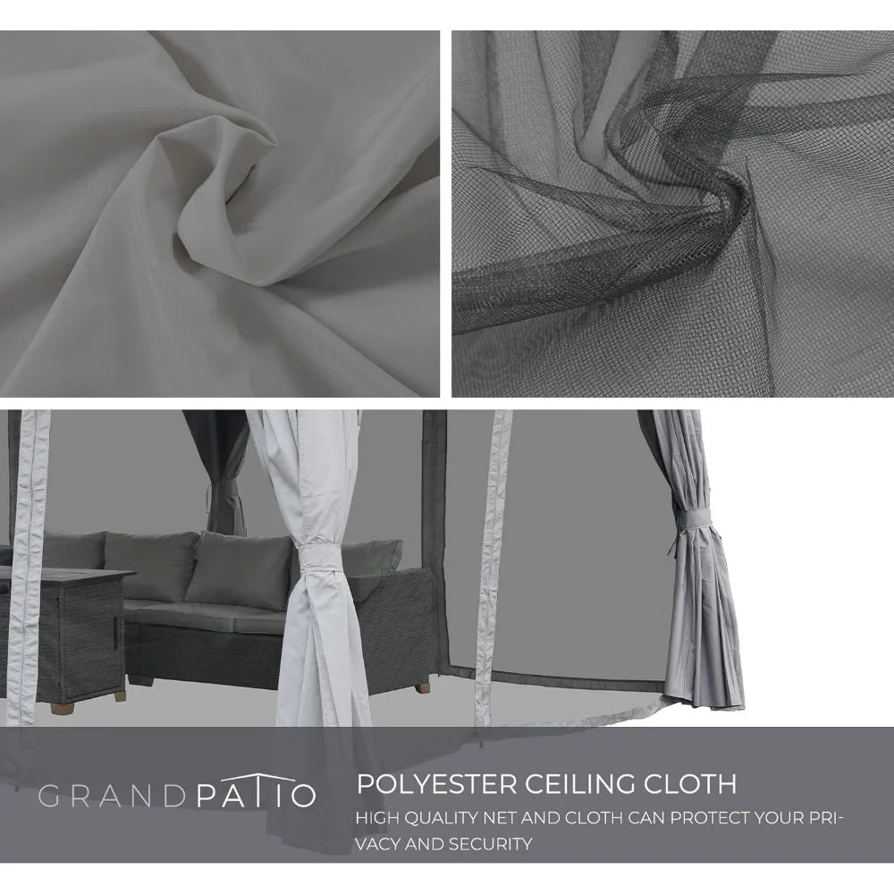 Grand Patio 13'x20' Gazebo for Patio Double Vent Canopy Anti-UV Shelter with Privacy Curtains and Netting for Deck Backyard Gard