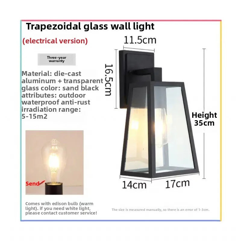 Craft Style American Retro Wall Lamp Outdoor Waterproof Villa Courtyard Lamp Gate Corridor Balcony Terrace Exterior Wall Lamp