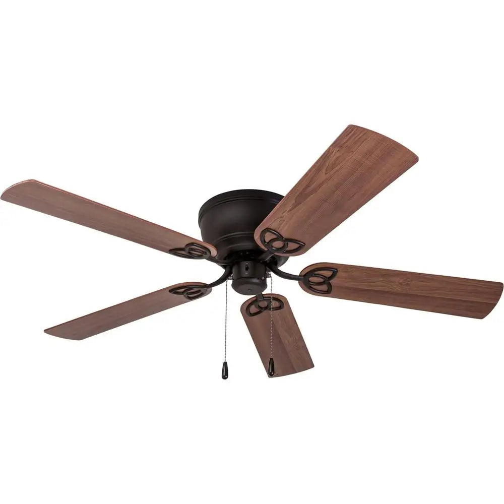 52 Inch Bronze Low Profile Ceiling Fan with Light Reversible Airflow Energy Efficient Dimmable Space Saving Medium Small Rooms