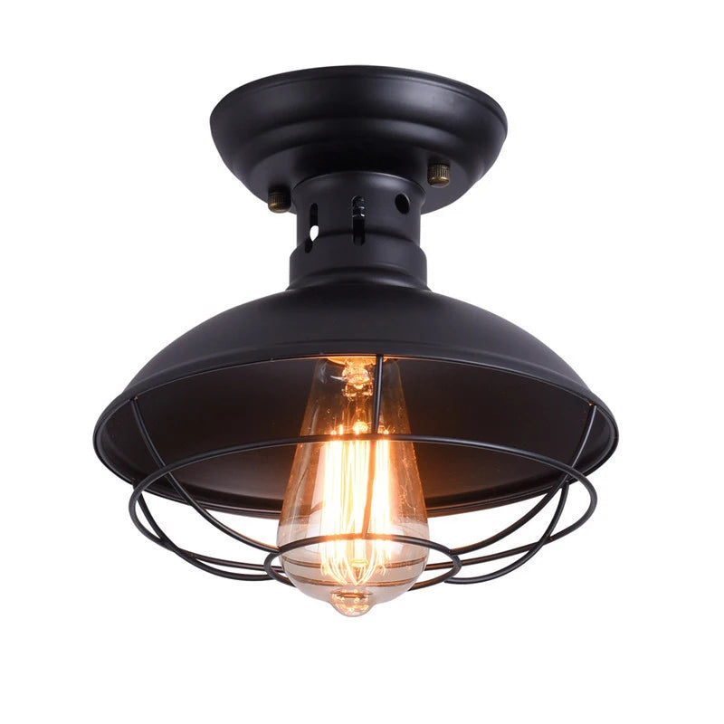 American Retro Industrial Ceiling Light Iron Foyer Corridor 조명 Bedroom Ceiling Lamp Stair Corridor Balcony lampara techo