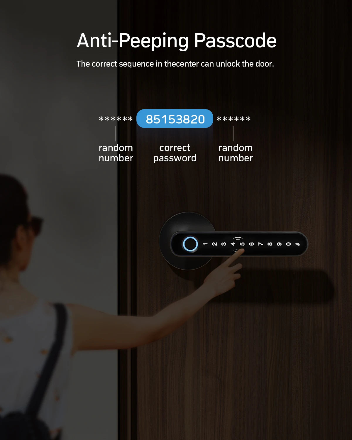 TMZON Smart Door Lock Fingerprint, Keyless Entry Door Lock with Handle, APP/IC Cards/Codes/Keys/Fingerprints Biometric Electroni