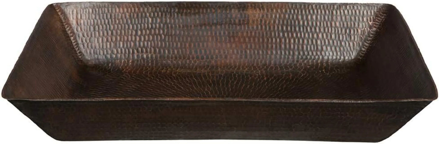 VREC2014DB 20-Inch Rectangle Vessel Hammered Copper Sink