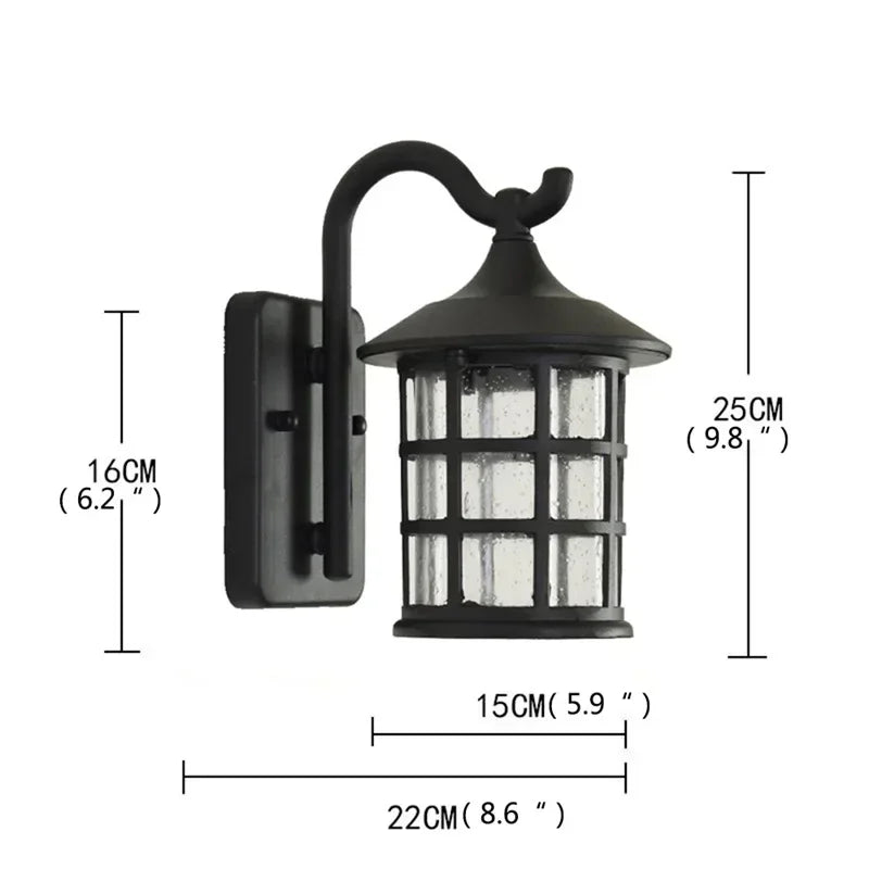 WPD Outdoor Wall Lamps Retro Bronze LED Light Sconces Classical Waterproof for Home Balcony Villa Decoration