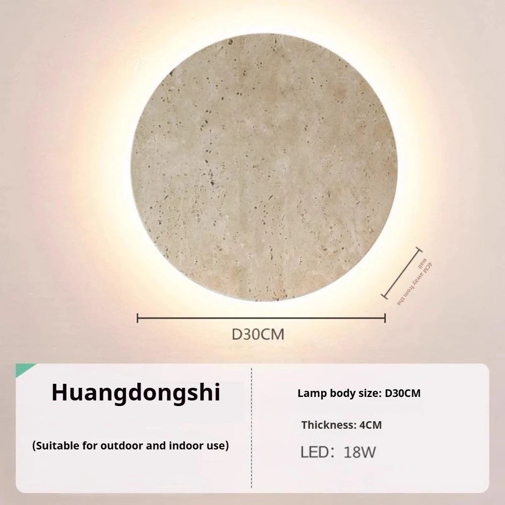 Wabi Sabi Guesthouse Courtyard Villa Outdoor Waterproof Yellow Cave Stone Wall Lights Dining Room Balcony Travertine Wall Lamps