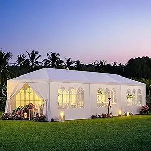 2025 Upgraded 10'x30' Party Tent, Outdoor Tents for Parties, Wedding, Birthday, Large Canopy Tent with Walls and Transparent Win