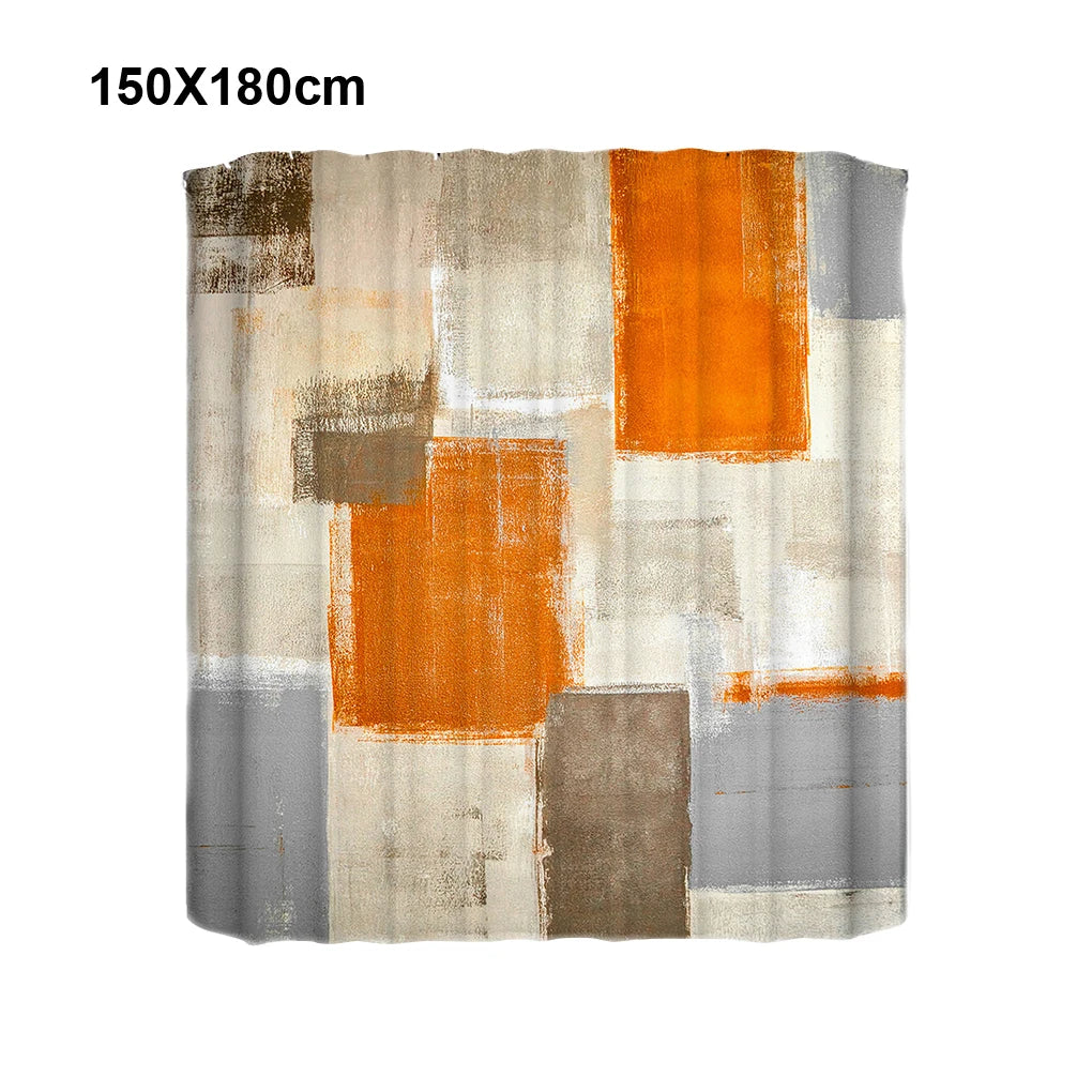 Privacy Protected Shower Curtain Set - Smooth Pulling Ring And Waterproof Extra Thick Bathroom Decor HZF04200 180X180cm