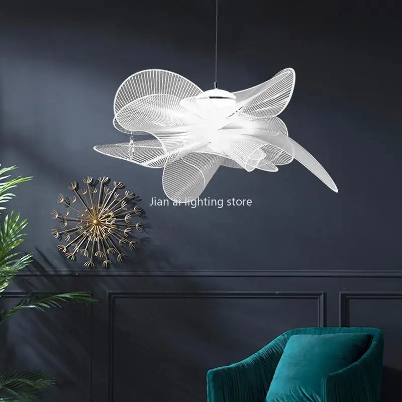 H5-Bedroom Light New Lamp Luxury Modern Simple Chandelier Northern Europe Advanced Sense Petal Lamps LED Ceiling Lamp