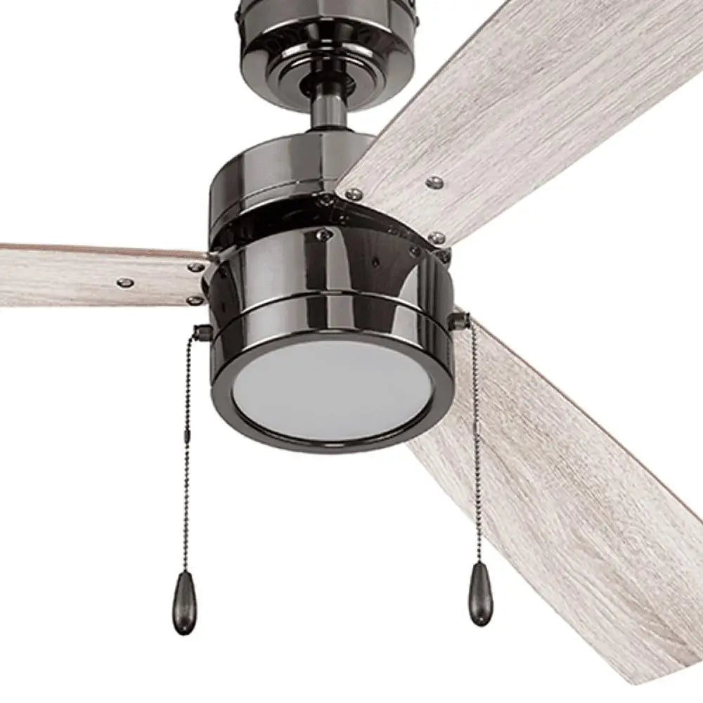 52 Inch Modern Ceiling Fan with Integrated LED Light Kit Pull Chains Reversible Motor Quiet Blades Living Room Kitchen Bedroom