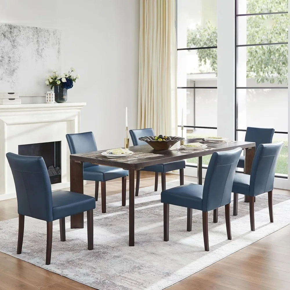 Restaurant Furniture, Faux Leather Armless Dining Room Chairs with Solid Wood Legs Back Side Chair for Kitchen Living Room
