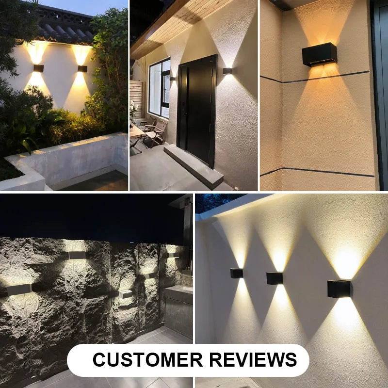 Aluminum LED Wall Lamp Outdoor Waterproof IP65 Interior Wall Light 12W24W Porch Garden Lights Living Room Street Stairs Lighting