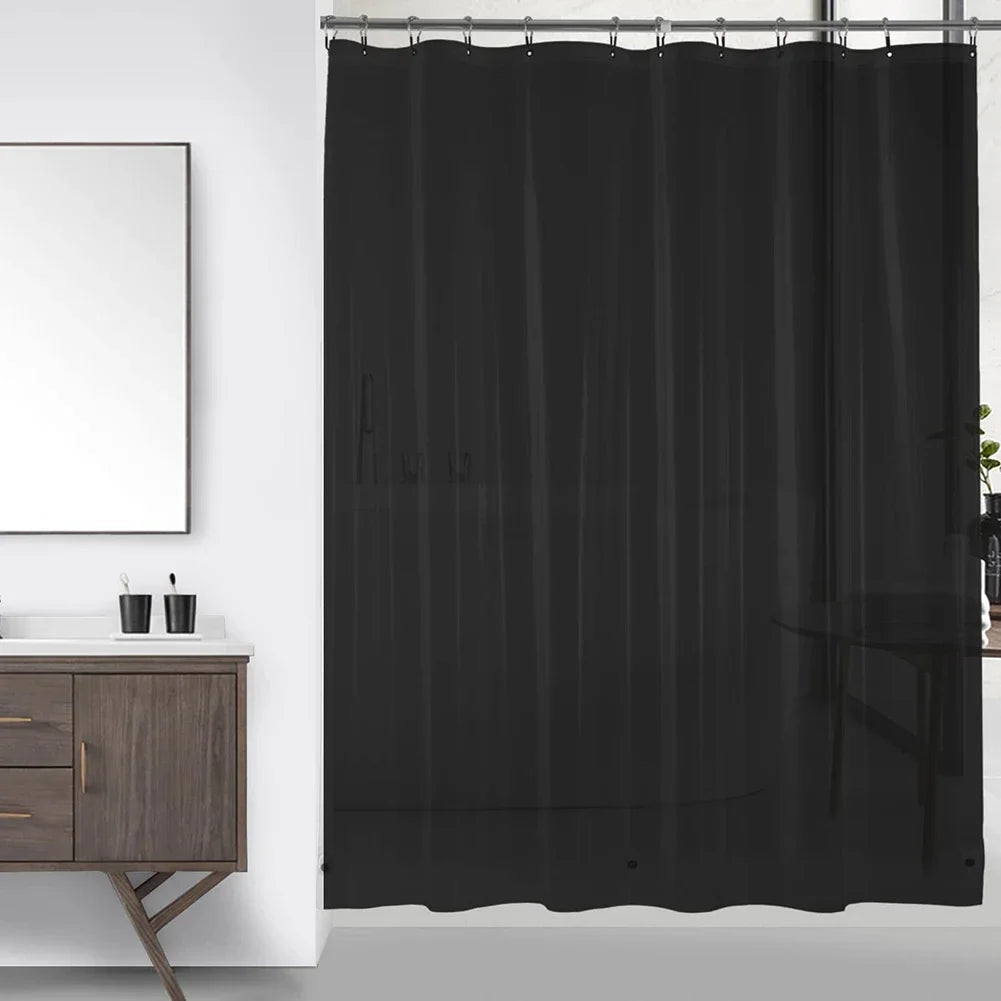 Clear Shower Curtain PEVA Transparent Bathroom Liner Waterproof 180x200CM Bath Curtains Bathroom Mould Proof Curtains with Hooks