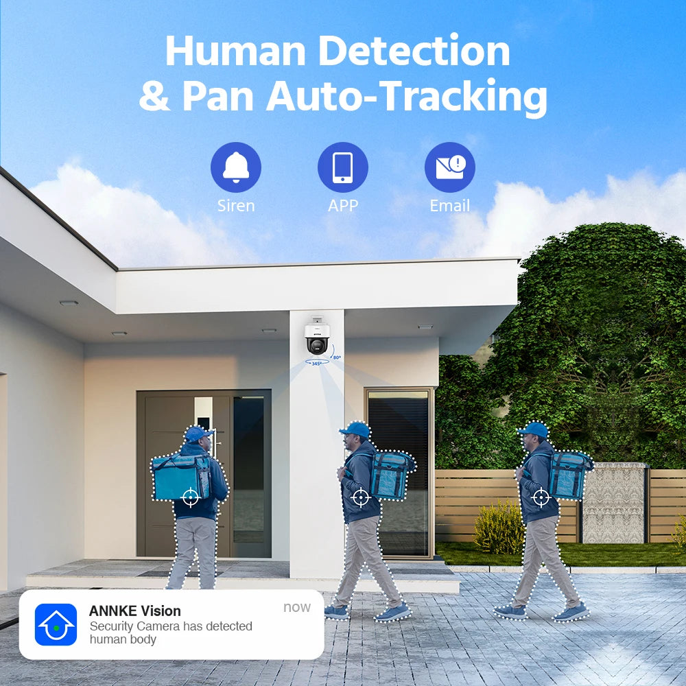 ANNKE CPT500 - 3K Mini PT Speed Dome PoE Security Camera, Smart Dual Light Night Vision Human Detection Two-Way Audio