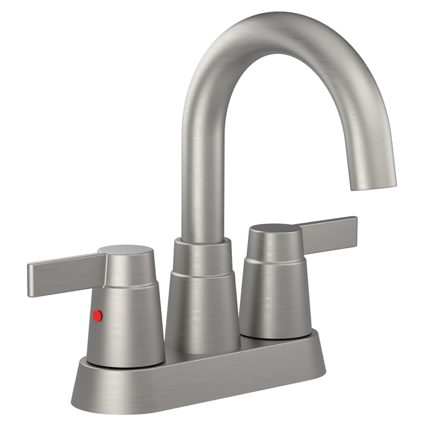 Bathroom Faucet Brushed Nickel 2-Handle Bathroom Sink Faucet 360 Degree High Arc Swivel Spout Centerset 4 Inch Vanity Faucet RV