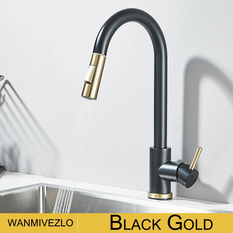 Wanmivezlo Pull Out Kitchen Faucets 360° Rotation Kitchen Mixer Tap Single Lever Mixer Tap Kitchen Sink Cold Hot Water Tap