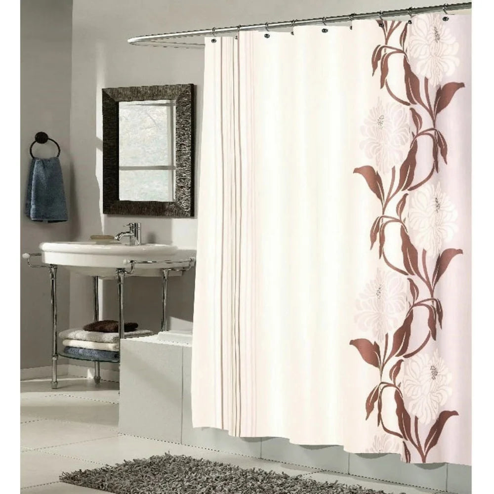 Durable Water Resistant Polyester Shower Curtain 70x72 Machine Washable Unique Design with Matching Window Curtain Available